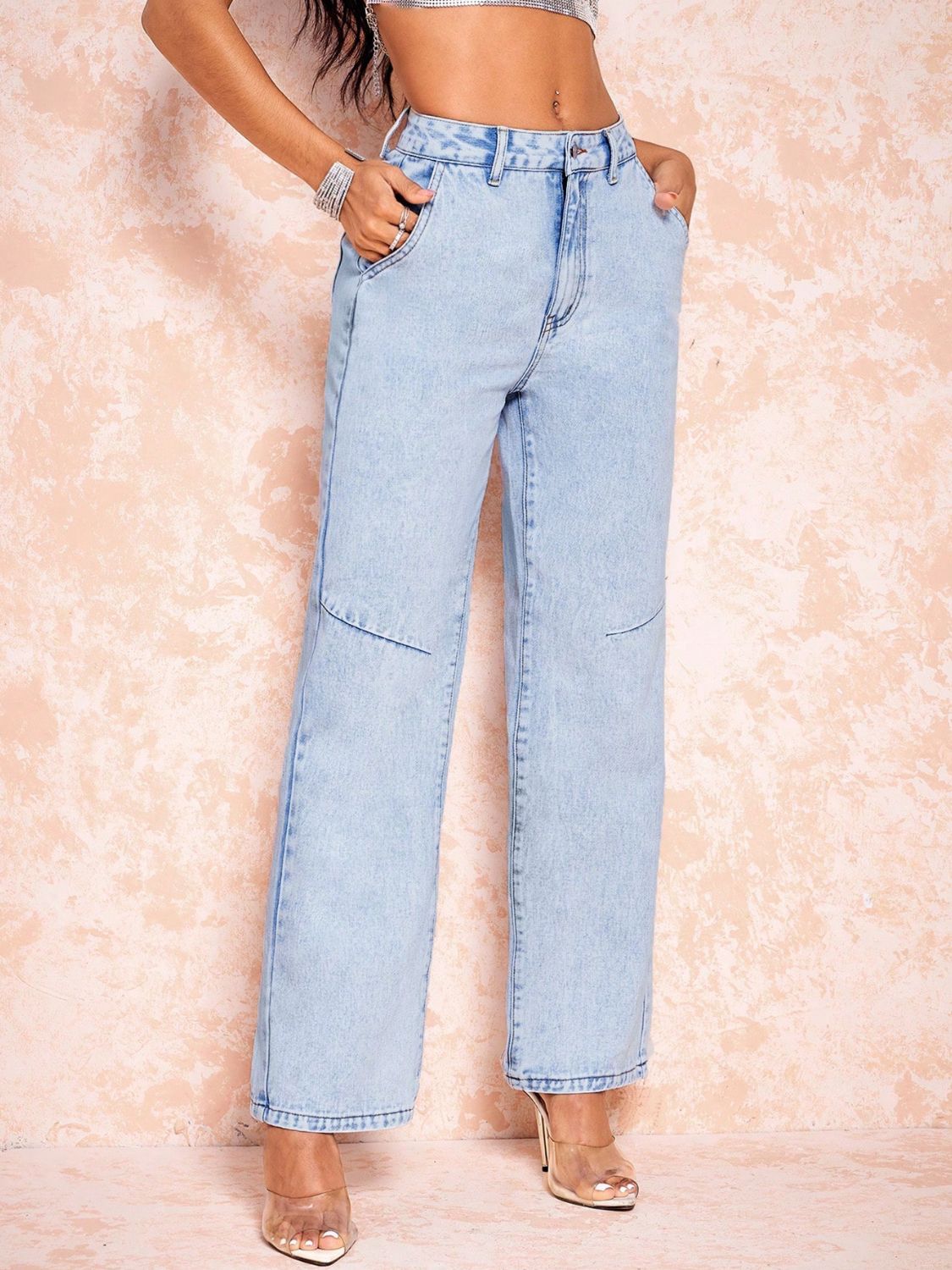 Straight Leg Jeans with Pockets - Body By J'ne