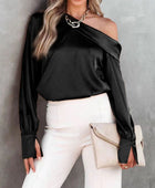 One Shoulder Long Sleeve Blouse