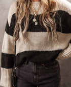 Color Block Round Neck Sweater