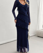 Devine Ruffled Surplice Long Sleeve Maxi Dress