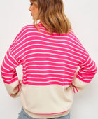 Striped Mock Neck Long Sleeve Sweater