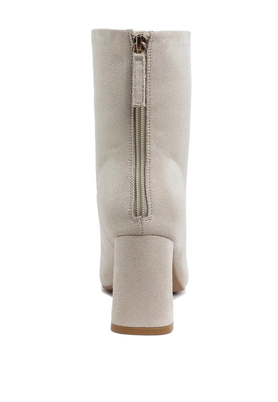 Dimri Square Toe Microfiber Ankle Boots