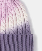 Contrast Tie-Dye Cable-Knit Cuffed Beanie