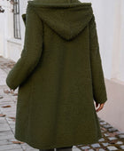 Devine Pocketed Long Sleeve Hooded Teddy Coat