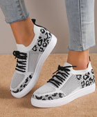 Lace-Up Leopard Flat Sneakers - Body By J'ne