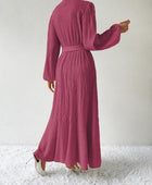 Tie Waist Long Sleeve Dress