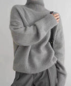 Turtleneck Dropped Shoulder Long Sleeve Sweater