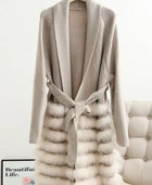 Fox Fur Sweater Lace-up Cardigan