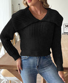 Cable-Knit Long Sleeve Sweater