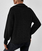 Honey Half Zip Dropped Shoulder Sweater