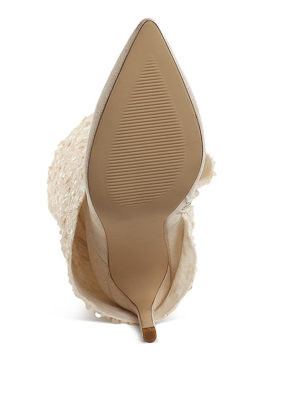 Sin City Sequinned Fold-Over Calf Boots - Body By J'ne