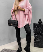 Round Neck Batwing Sleeve Sweater