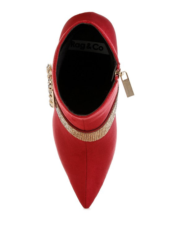 Asagao Diamante & Rhinestones Strap Boots - Body By J'ne