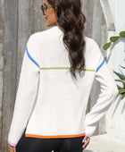 Contrast Half Zip Drop Shoulder Sweater