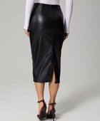 Slit Back Ruched Midi Skirt