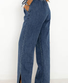 Slit Wide Leg Jeans with Pockets - Body By J'ne