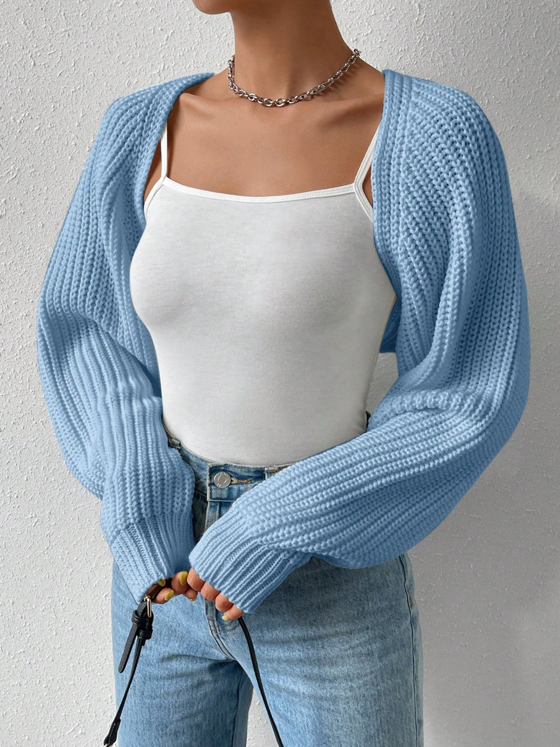 Honey Open Front Long Sleeve Cropped Cardigan - Body By J'ne
