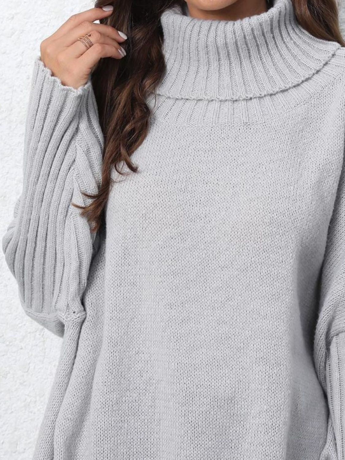 Turtleneck Long Sleeve Sweater - Body By J'ne