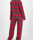 Plaid Collared Neck Button Up Top and Pants Lounge Set