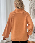 Cable-Knit Turtleneck Long Sleeve Sweater