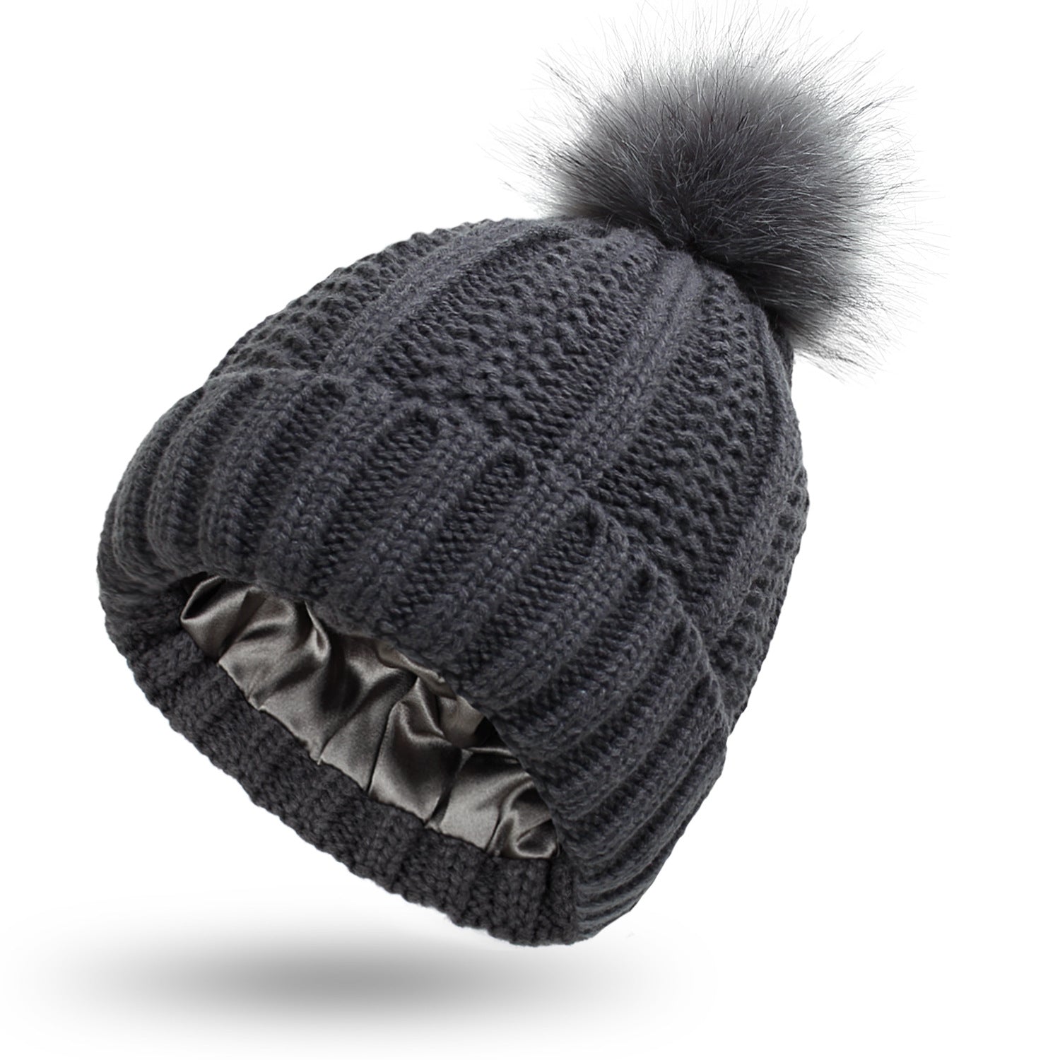 Satin Lined Skull Knit Beanie - Body By J'ne