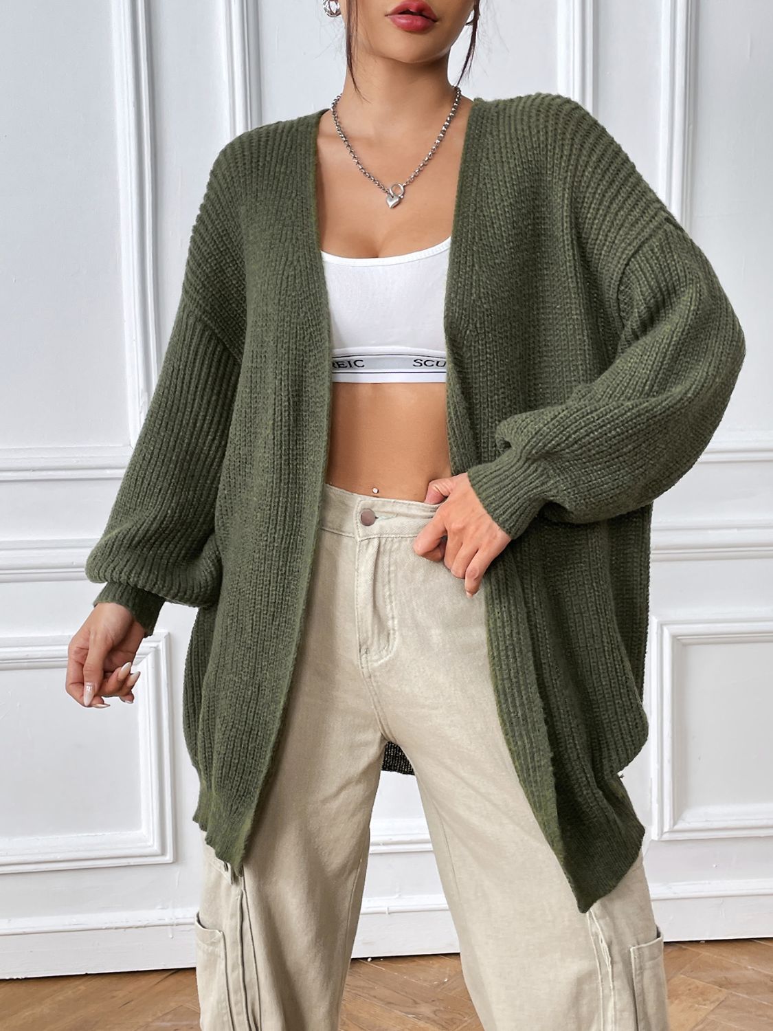 Open Front Long Sleeve Cardigan - Body By J'ne