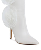 Chinkara Sheer Big Rose Detail Long Boots