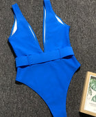 Plunge Wide Strap Sleeveless One-Piece Swimwear - Body By J'ne