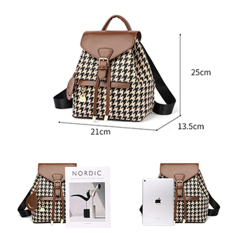 Houndstooth Backpack - Body By J'ne