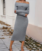 Devine Off-Shoulder Long Sleeve Wrap Dress