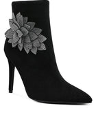 Yarrow Rhinestones Petal Detail Boots