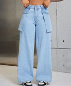 Jeans de pierna ancha con bolsillos