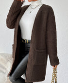 Open Front Long Sleeve Winter Coat