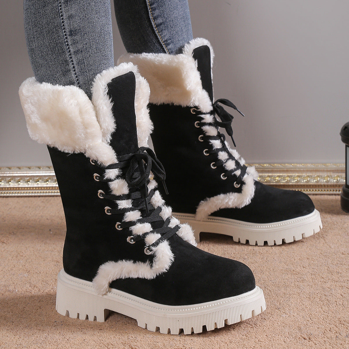 Winter Lace-up Snow Boots - Body By J'ne