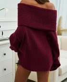 Devine Off-Shoulder Extra-Long Sleeve Sweater