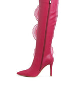 Chinkara Sheer Big Rose Detail Long Boots