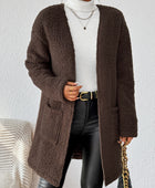 Open Front Long Sleeve Winter Coat