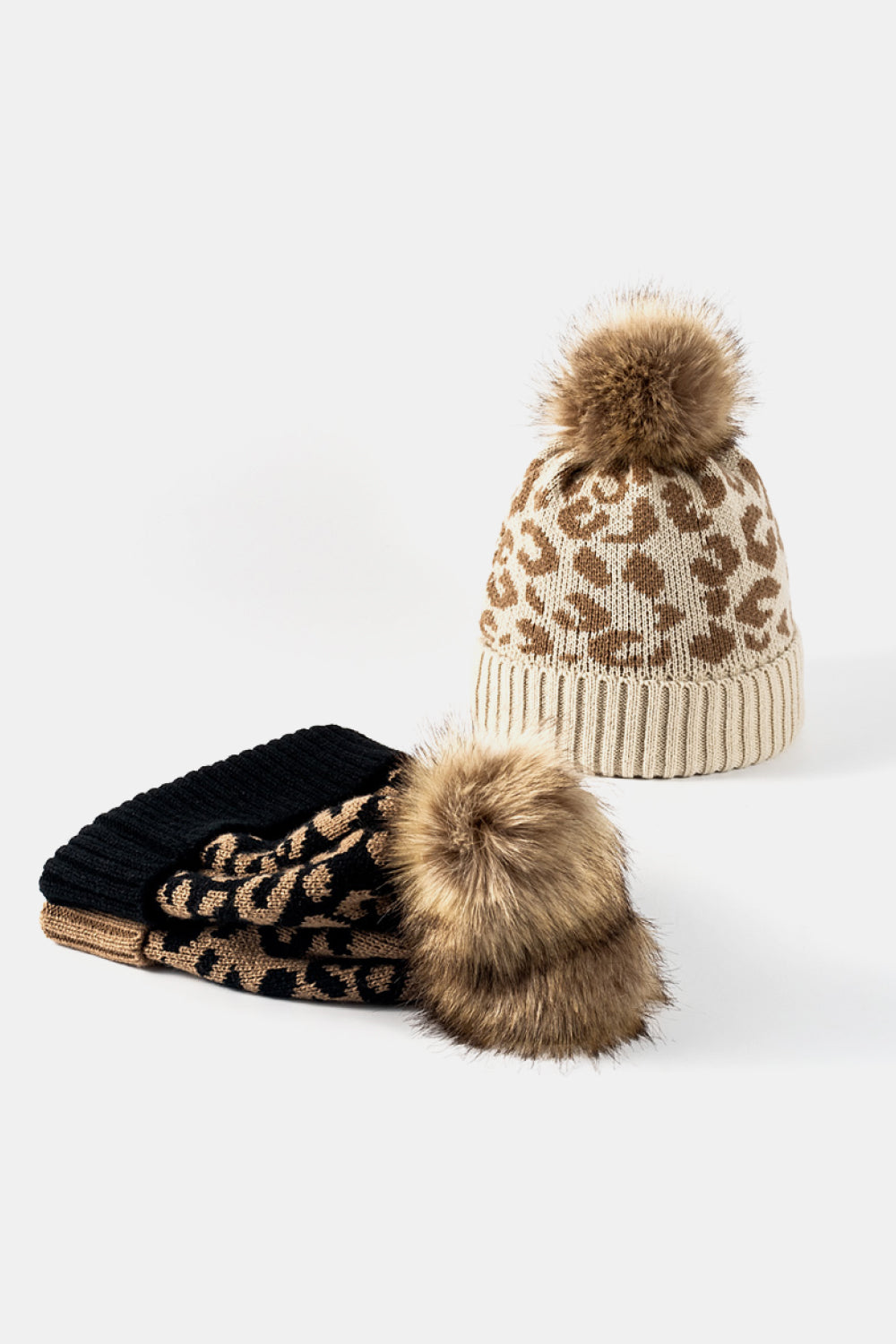 Leopard Pom-Pom Cuffed Beanie - Body By J'ne