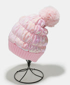 Thermal Knit Hat with Pompom