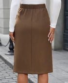 Elastic Waist Skirt with Pockets