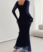 Devine Ruffled Surplice Long Sleeve Maxi Dress