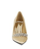 Rhodolia Diamante Brooch Detail Satin Pumps