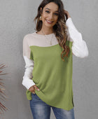 Color Block Round Neck Sweater