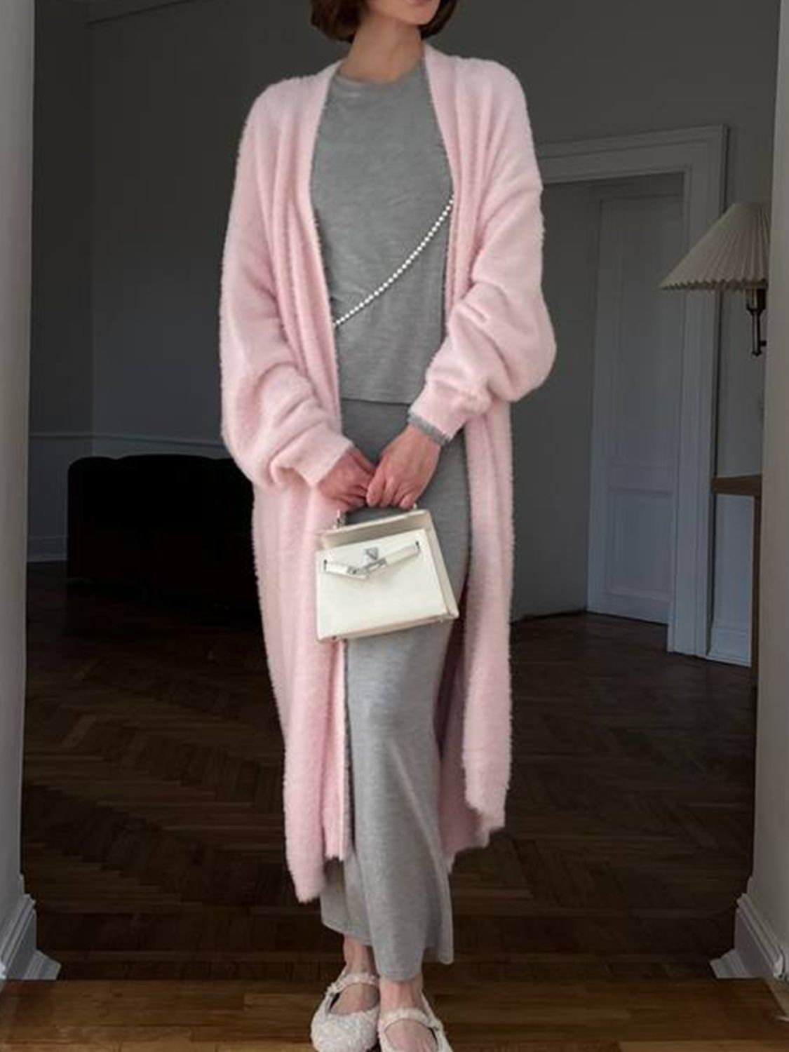 Fuzzy Open Front Solid Color Cardigan - Body By J'ne