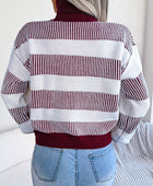 Striped Turtleneck Long Sleeve Sweater