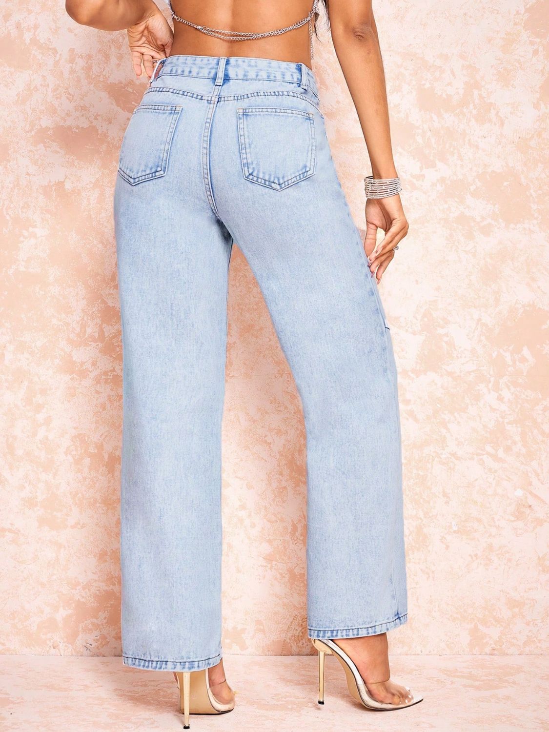 Straight Leg Jeans with Pockets - Body By J'ne