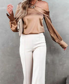 One Shoulder Long Sleeve Blouse