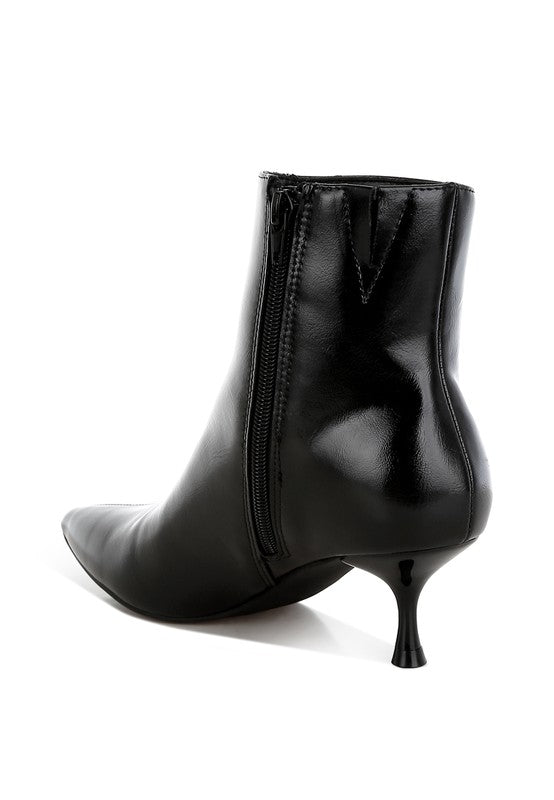 Thymus Faux Leather Kitten Heel Boots - Body By J'ne