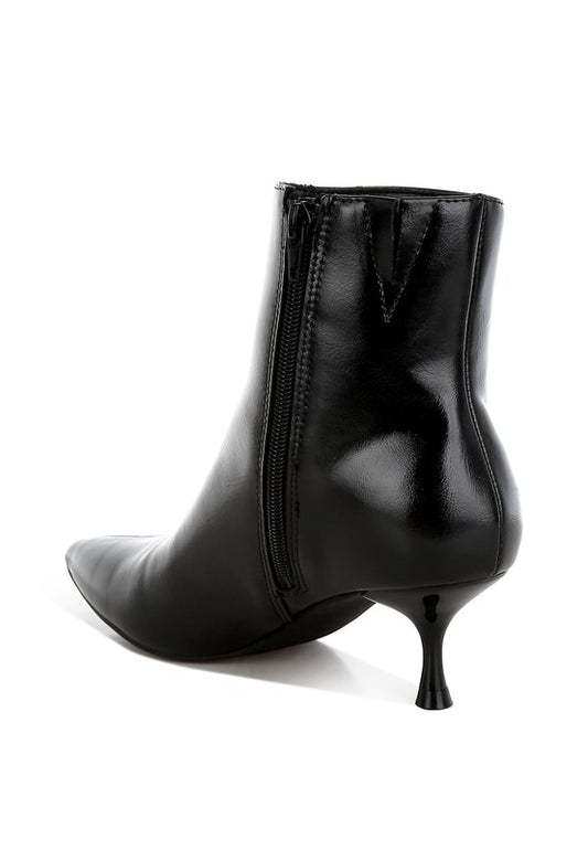 Thymus Faux Leather Kitten Heel Boots - Body By J'ne