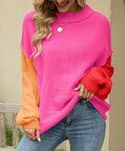 Color Block Dropped Shoulder Sweater - Body By J'ne